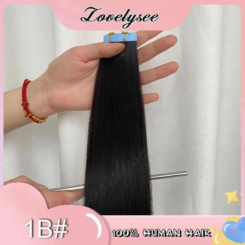Balayage Tape In Hair Extensions Human Hair 100% Remy Hair Straight Seamless Invisible 20Pcs/40Pcs Tape Ins Human Hair Chick End