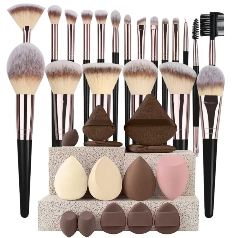 Luxe Makeup Brushes Set Soft Fluffy Cosmetics Foundation Blush Powder Eyeshadow Kabuki Blending Makeup Brush Beauty Tool — image 11
