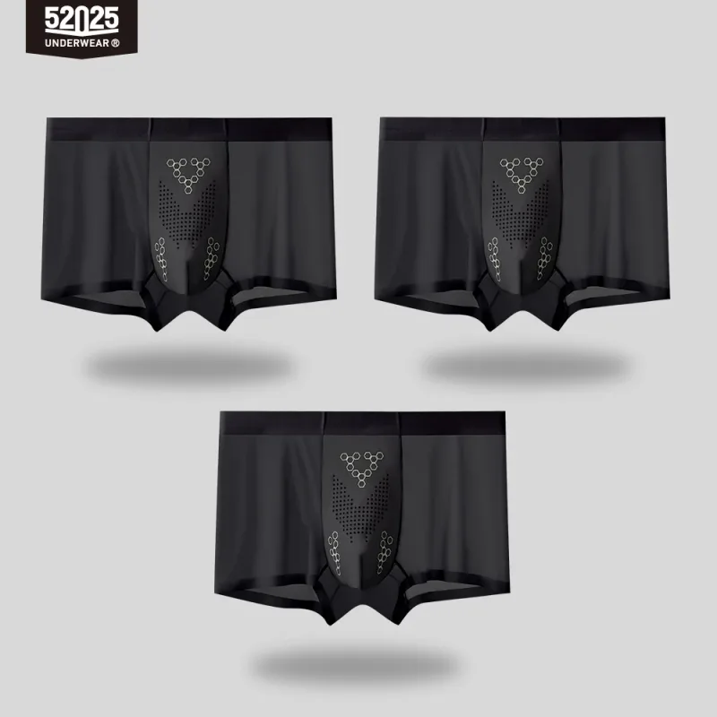 52025 Men's Ultra-Thin Boxers (3-Pack) – Feather-Light Ice-Silk Fabric, Color-Changing Pouch and Weightless Second-Skin Comfort