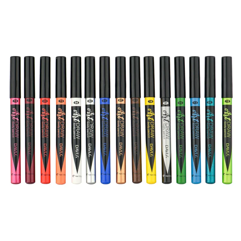 Caneta delineadora labial 15 cores, preto, azul, multicolorido, metálico, glitter perolado, acabamento fosco, estilo punk esfumaçado, caneta de maquiagem para os olhos — image 2