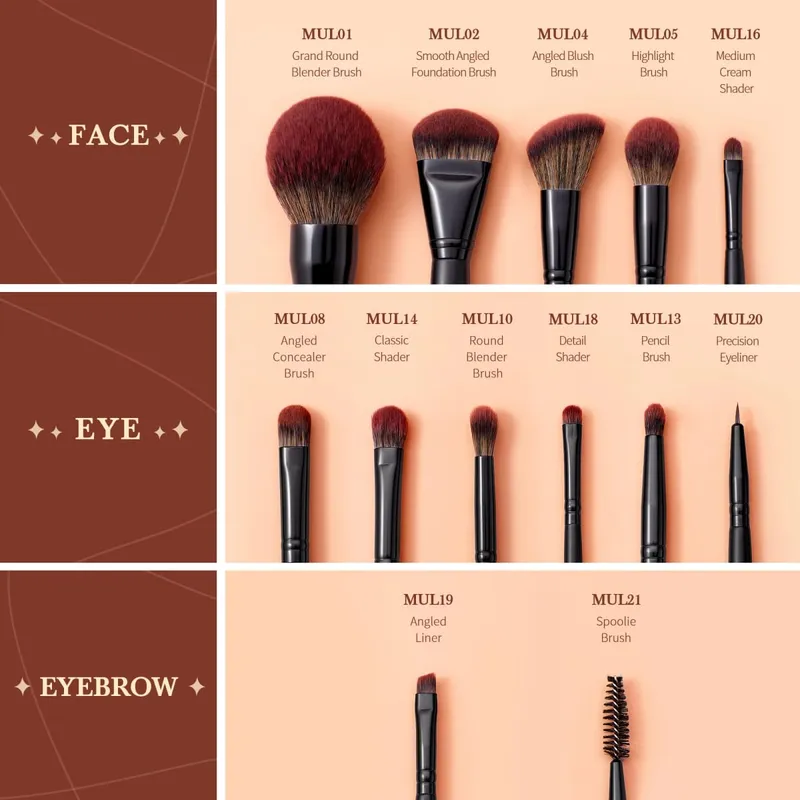 Jessup 13PCS Makeup Brushes set Premium Synthetic Big Powder Foundation Highlighter Concealer Contour Precision Eyeliner T300