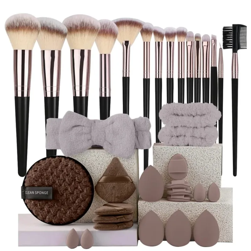 Luxe Makeup Brushes Set Soft Fluffy Cosmetics Foundation Blush Powder Eyeshadow Kabuki Blending Makeup Brush Beauty Tool — image 9