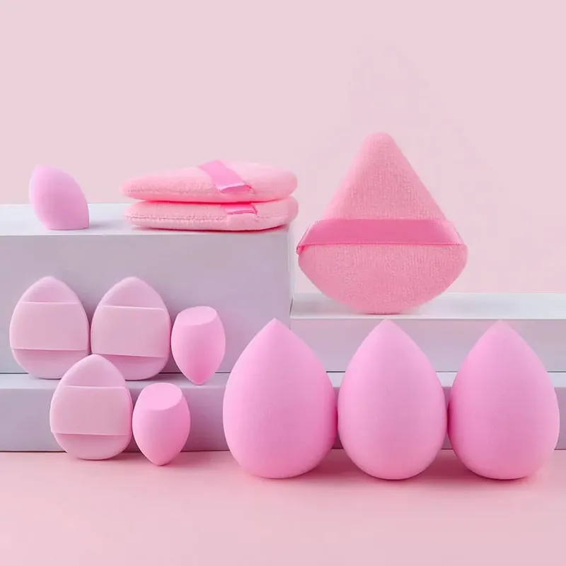 12/32pcs Makeup Brush and Sponge Set Professional Makeup Brush Set Beauty Blender Triangle Powder Puff Clean Powder Puff — image 1