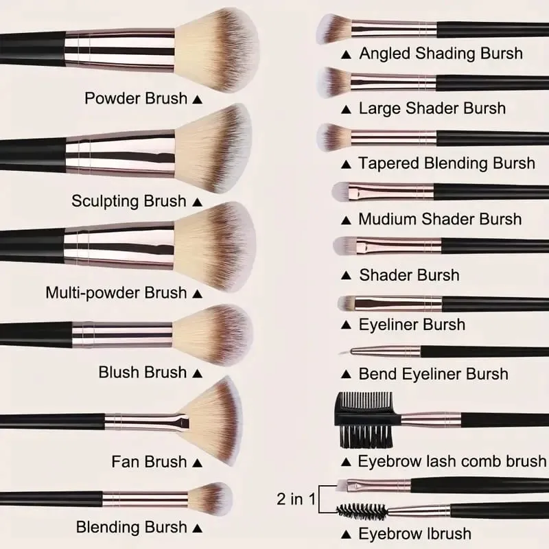 Luxe Makeup Brushes Set Soft Fluffy Cosmetics Foundation Blush Powder Eyeshadow Kabuki Blending Makeup Brush Beauty Tool — image 2