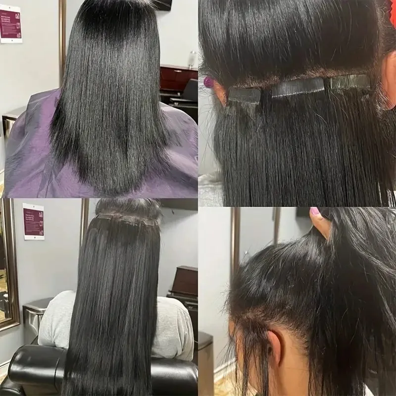 Tape in Hair Extensions Natural Black Straight 100% Remy Human Hair 20pcs 50g/pack Straight Seamless Skin Weft Tape in Extension