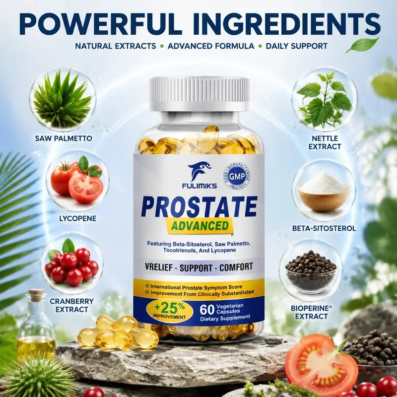 Premium Prostate Capsules with Saw Palmetto & Beta-Sitosterol Supports Urinary Flow Prostate Health & Comfort Relieve Bladder