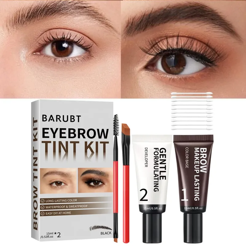 Color Base Eyebrow Dye and Color Agent Combination Set Waterproof and Long-Lasting Without Fading