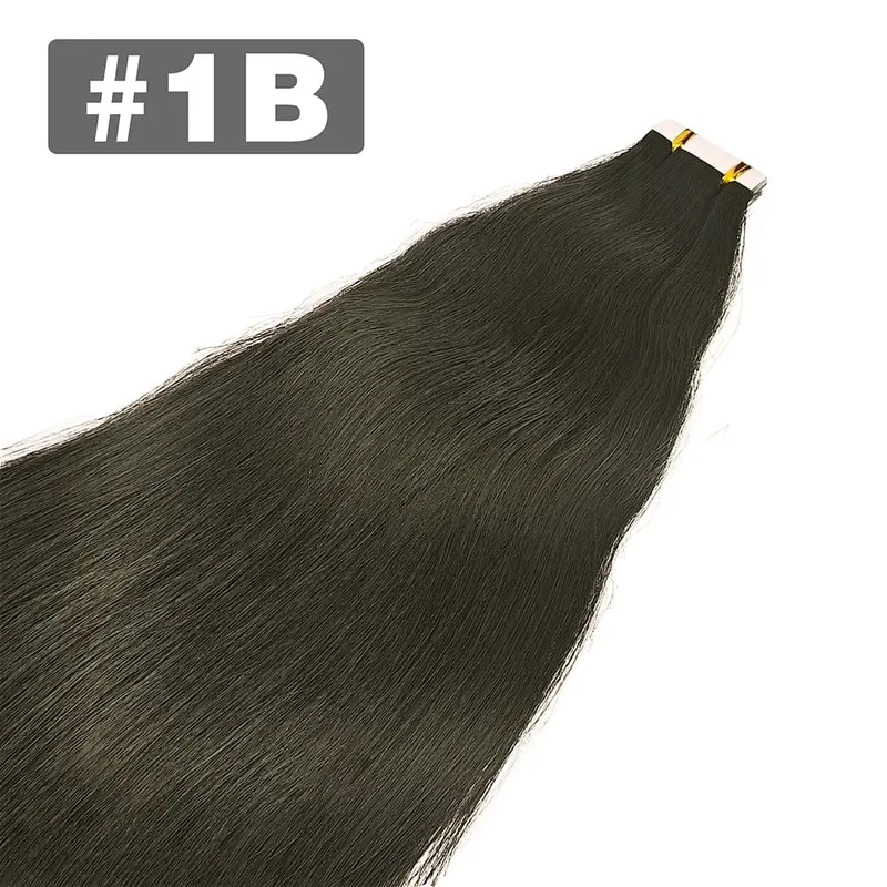Tape in Hair Extensions Natural Black Straight 100% Remy Human Hair 20pcs 50g/pack Straight Seamless Skin Weft Tape in Extension
