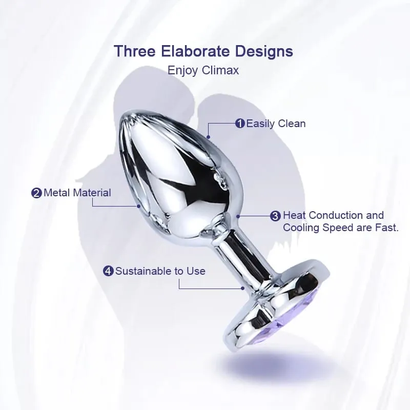 Metal Anal Plug for Beginner Crystal Heart Shape Butt Plug Masturbation Stimulator For Women Dildo Sex Toy Men Prostate Massager — image 3