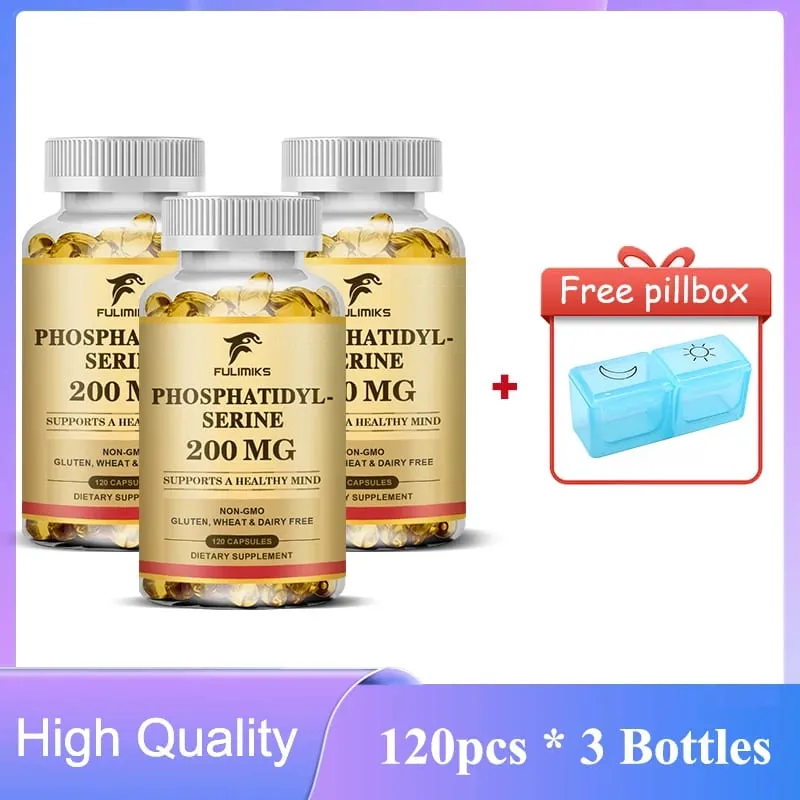 PhosphatidylSerine Kapsülleri Premium Beyin Sağlığı Takviyesi Belleği Destekler Sağlıklı Zihin ve Bilişsel Fonksiyon Stresi Azaltır