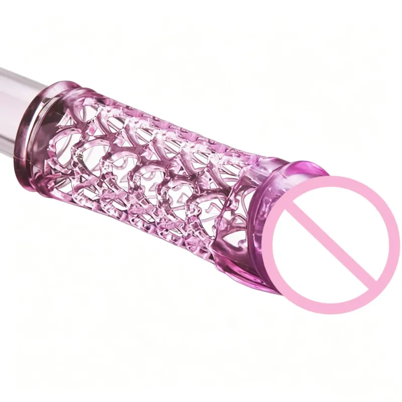 Fish Scales Shape Delay Penis Extender Reusable Sleeve For Men Clit MASSAGE GSpot Squirt Dildo Extension Sex Products Cock Rings