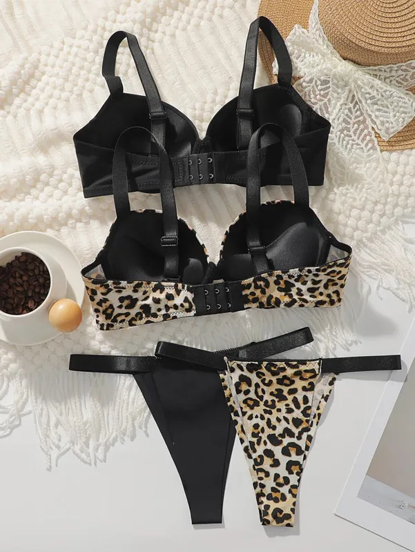 Conjunto de sutiã e calcinha feminino, cor sólida, íntimo, 3/4 copo, camiseta, push up, roupa íntima, conjunto de lingerie para mulheres S-L