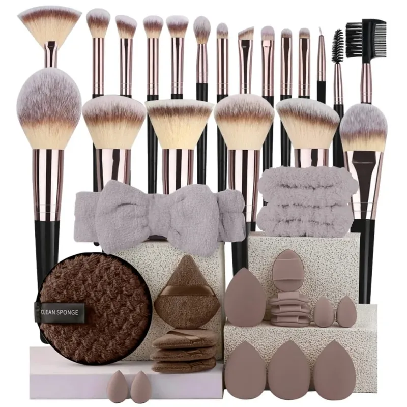 Luxe Makeup Brushes Set Soft Fluffy Cosmetics Foundation Blush Powder Eyeshadow Kabuki Blending Makeup Brush Beauty Tool