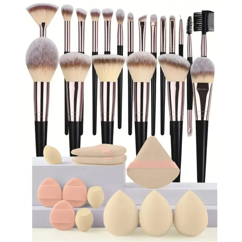 Luxe Makeup Brushes Set Soft Fluffy Cosmetics Foundation Blush Powder Eyeshadow Kabuki Blending Makeup Brush Beauty Tool — image 14