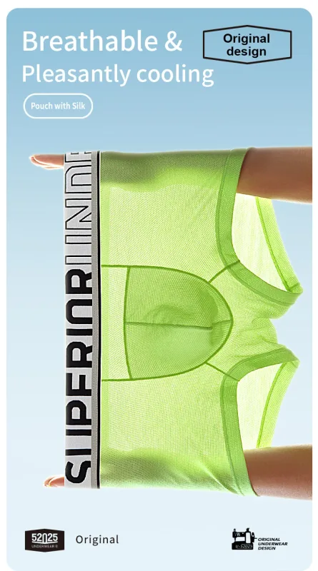 52025 Men's Air-Mesh Boxers – U-Pouch Support, Advanced Airflow Ventilation, Quick-Dry Cooling Comfort and Dynamic Stretch