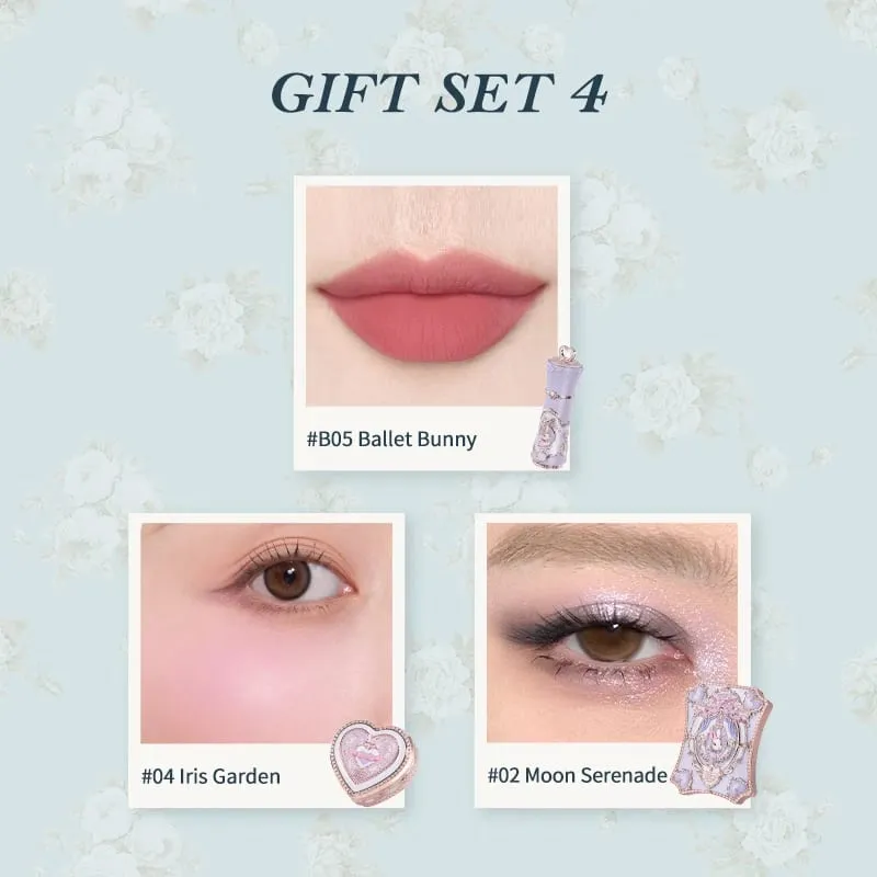 Flower Knows Bunny Garden Collection Gift Set includes makeup palette+lipstick+blush
