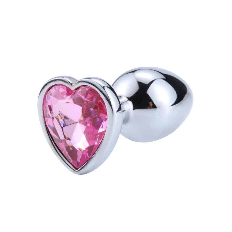 Metal Anal Plug for Beginner Crystal Heart Shape Butt Plug Masturbation Stimulator For Women Dildo Sex Toy Men Prostate Massager