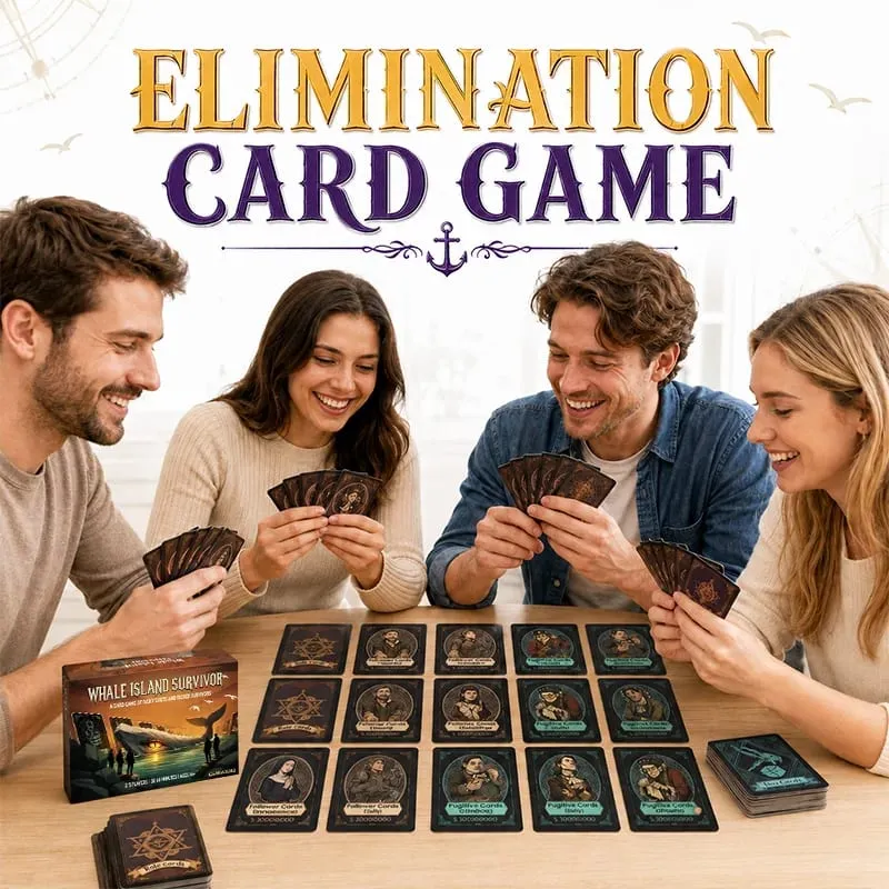 Whale Island Survivor Card Game for 2-5 Players Survival Strategy Adventure with Role Cards Skill Choices Ages 14+