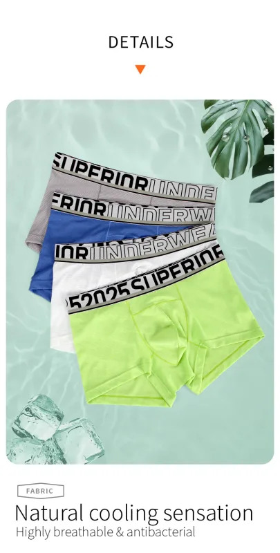 52025 Men's Air-Mesh Boxers – U-Pouch Support, Advanced Airflow Ventilation, Quick-Dry Cooling Comfort and Dynamic Stretch