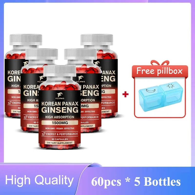 Panax Ginseng 15 000 mg - Red Korean Ginseng Supplement for Men - Extra Strength - Energy Focus Productivity & Performance