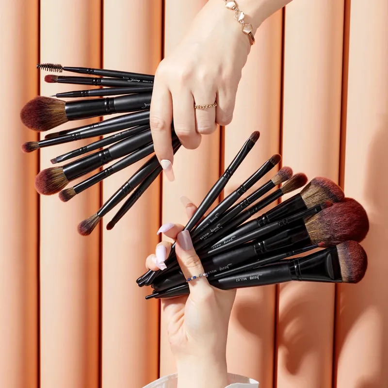 Jessup Makeup Brushes Set 3-21pcs Premium Synthetic Big Powder Foundation Concealer Eyeshadow Eyeliner Spoolie Wooden T271