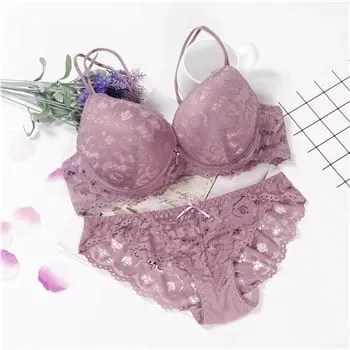 Lingeri Sexet BH Sæt Kvinder Push Up Lenceria Mujer Femme Bøjle Langerie Pige Bralette BH'er Og Trusser Feminina Blondeundertøj