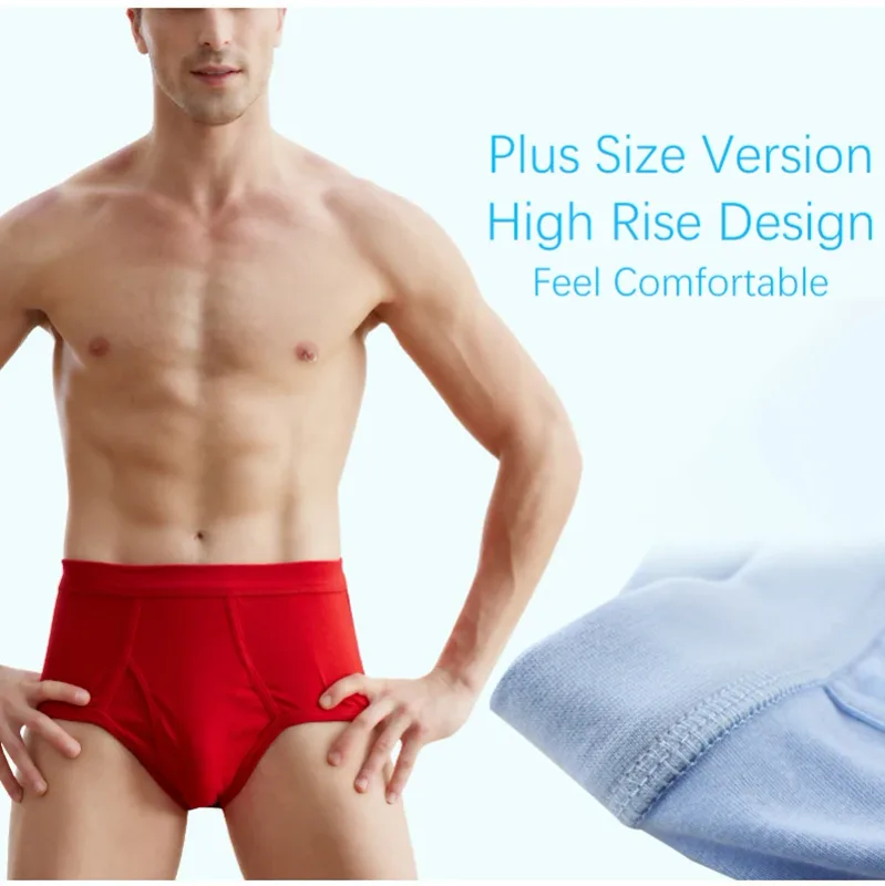 95KG Solid Fat Plus Size Men's Underwear Mens Underwear 100% Cotton Comfortable Breathable Loose Large Size Men Briefs Panties — image 10