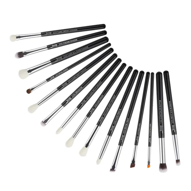 Jessup Makeup Brushes Set 15pcs Eye Make up Brush Eyeshadow Eyebrow Liner Blending Concealer Cosmetic Tool Kits Goat Hair Brush