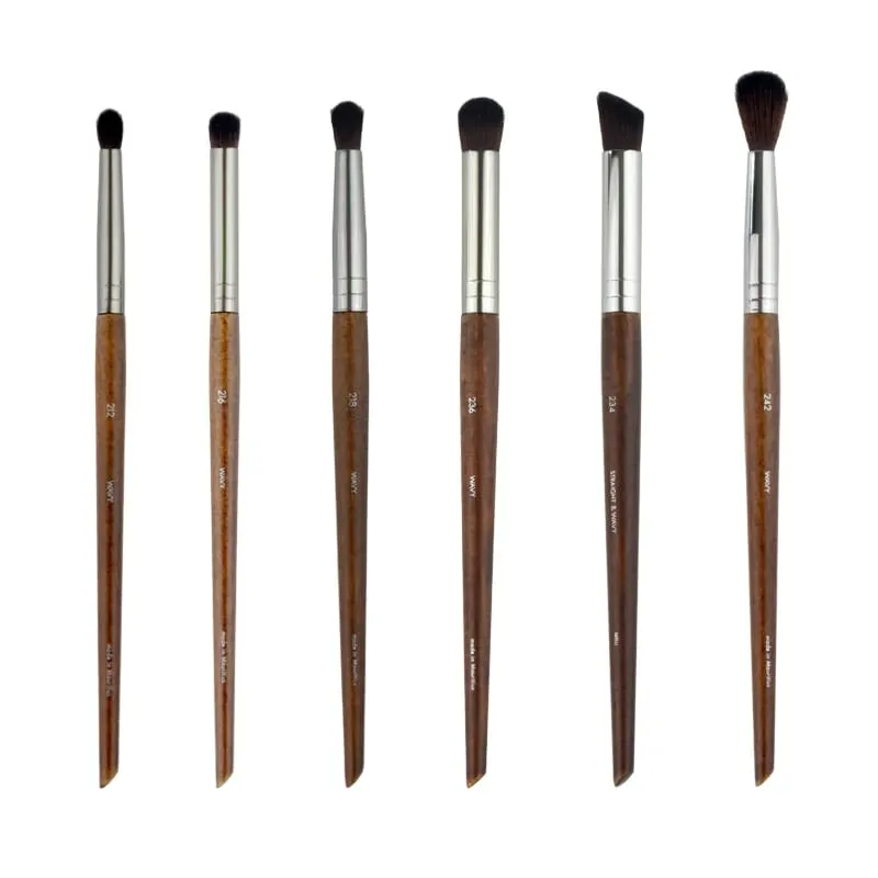 Augen-Make-up-Pinsel aus Naturholz, komplettes Set, Pro Crease Lidschatten-Make-up-Set, zum Verwischen von Textmarkern, Augenbrauen, Lippen- und Wimpernpinsel, praktisch
