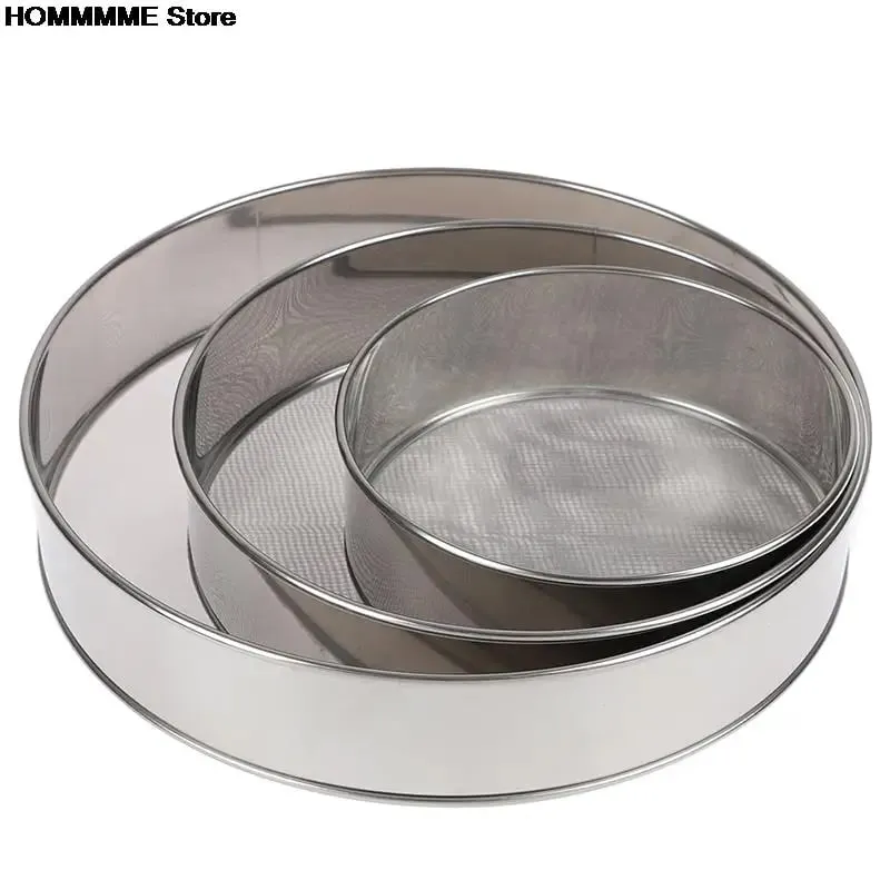 Professional Kitchen Fine Mesh Flour Sifter Round Stainless Steel Flour Sieve Strainer Sifters Best for Kitchen Baking Tea