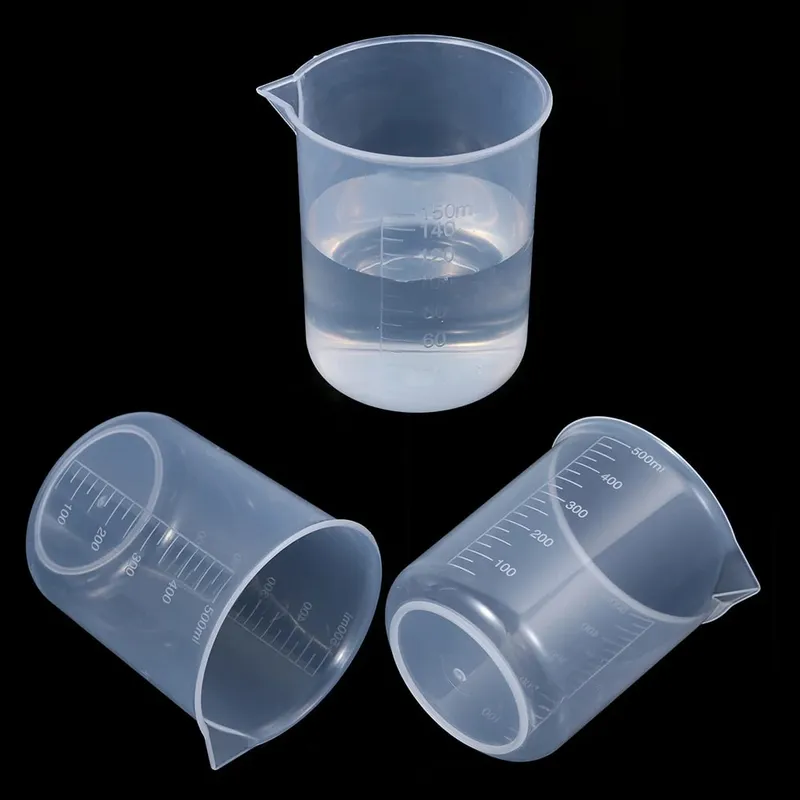 Measuring Cup Transparent Plastic Laboratory Beaker Graduated Liquid Jug Cup Kitchen Baking Cooking Measurement Scale Container