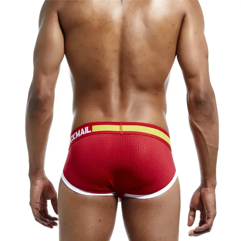 Malha de algodão roupa interior masculina moda cintura baixa briefs shorts esportes casuais boxer troncos