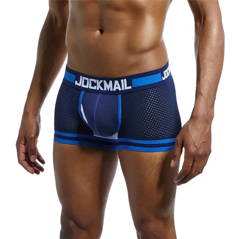 Malha de algodão roupa interior masculina moda cintura baixa briefs shorts esportes casuais boxer troncos