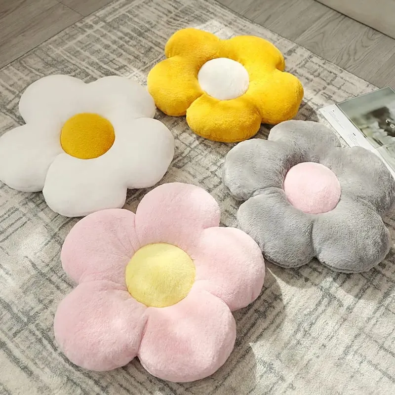 Cute Flower Plush Pillow Stuffed Soft Plant Flower Throw Pillow Cushion Home Sofa Decoration Pillow