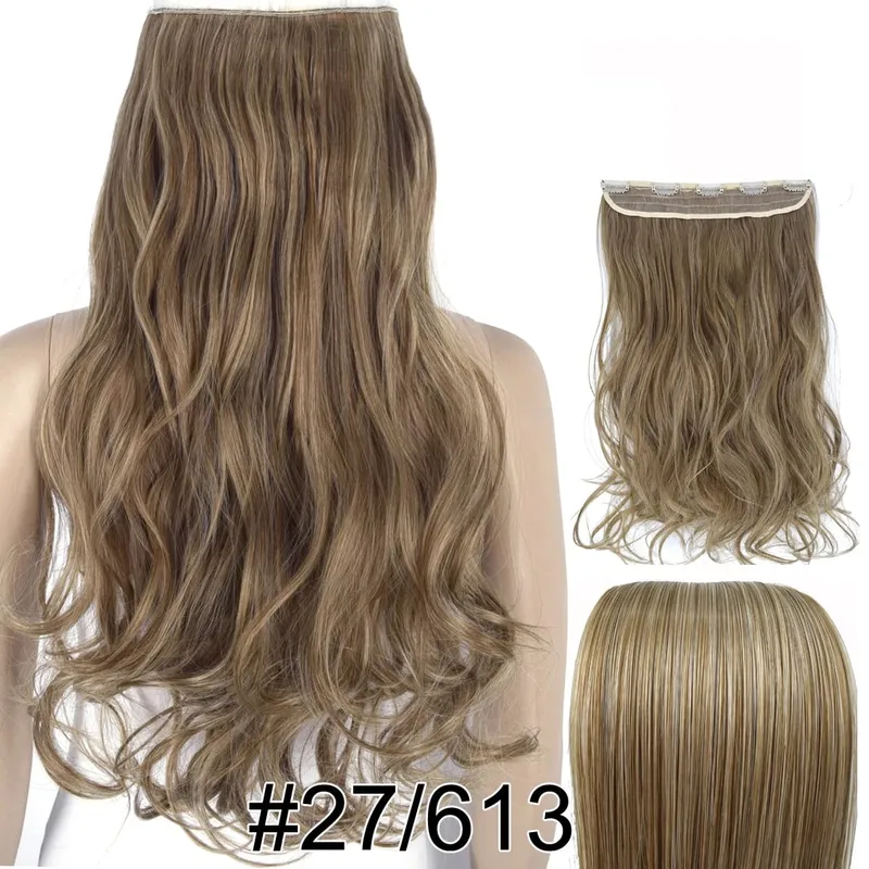 Synthetic Hair Fiber Heat Resistant 120gr Wavy 5 clips clip in Hair Extensions 5002