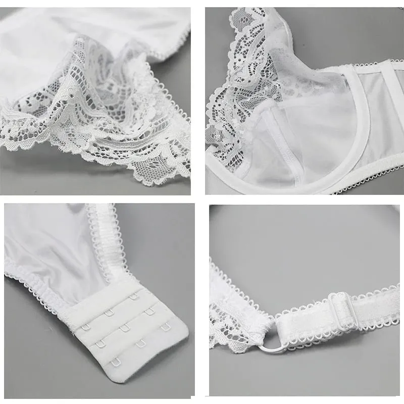 2021 New Sexy Ultra-ThinThick Plus Size Female Seamless Lingerie Push Lace Bra Sets For Womens Underwear