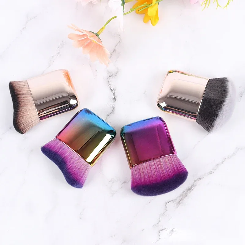 1pc Big Angled Foundation Makeup brushes Liquid Bronzer Make up brushes Wavy Powder Face essential cosmetic tools Portable — image 3