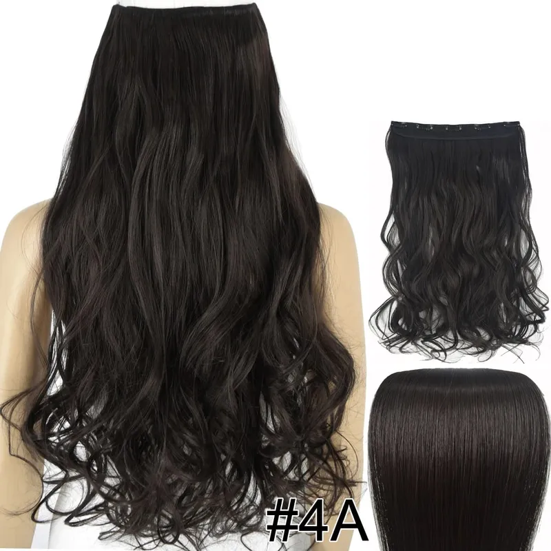 Synthetic Hair Fiber Heat Resistant 120gr Wavy 5 clips clip in Hair Extensions 5002