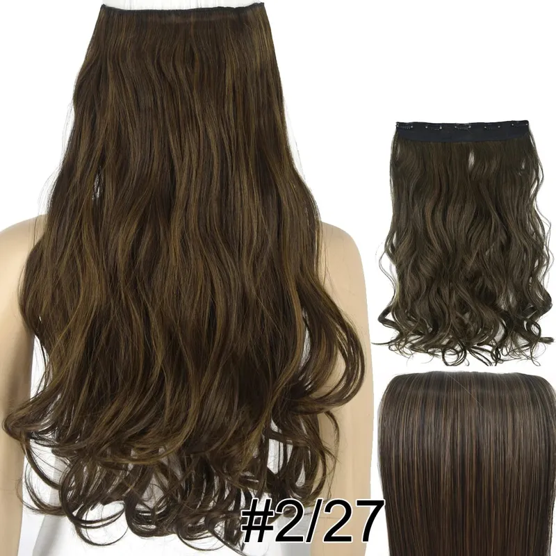 Synthetic Hair Fiber Heat Resistant 120gr Wavy 5 clips clip in Hair Extensions 5002