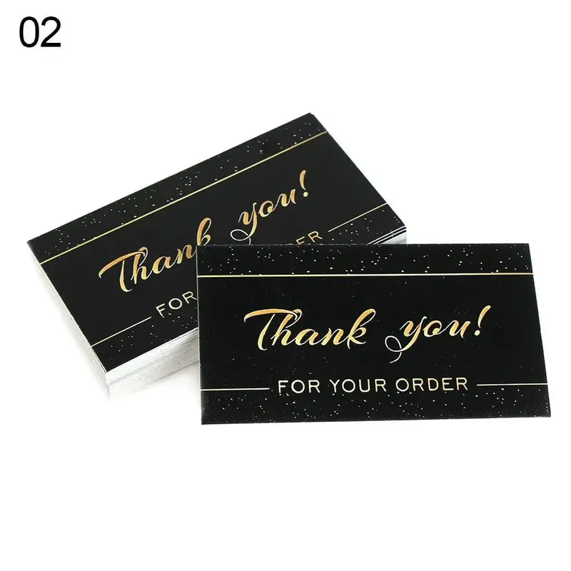 50PCS Thanks Greeting Cards Thank You Card For Supporting My Small Business Paper Seal Label Party Gift