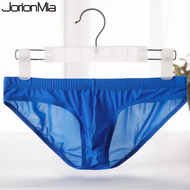 Men's Briefs Ice Silk Panties Ultra-thin Silky Breathable Underpants Man low waist briefs comfortable cool underwear male YJ003 2255800484886937 — image 3
