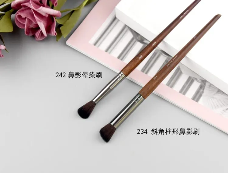 Augen-Make-up-Pinsel aus Naturholz, komplettes Set, Pro Crease Lidschatten-Make-up-Set, zum Verwischen von Textmarkern, Augenbrauen, Lippen- und Wimpernpinsel, praktisch