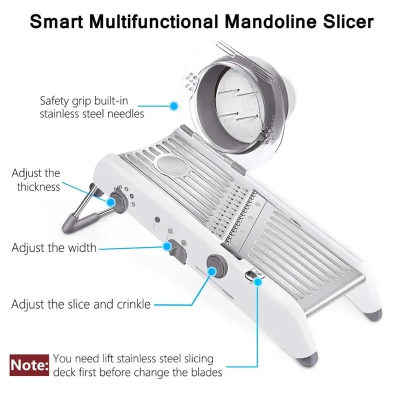 18 Types Adjustable Mandoline Slicer Stainless Steel Vegetable Julienner Grater Onion Potato Slicer Cutter KC0326