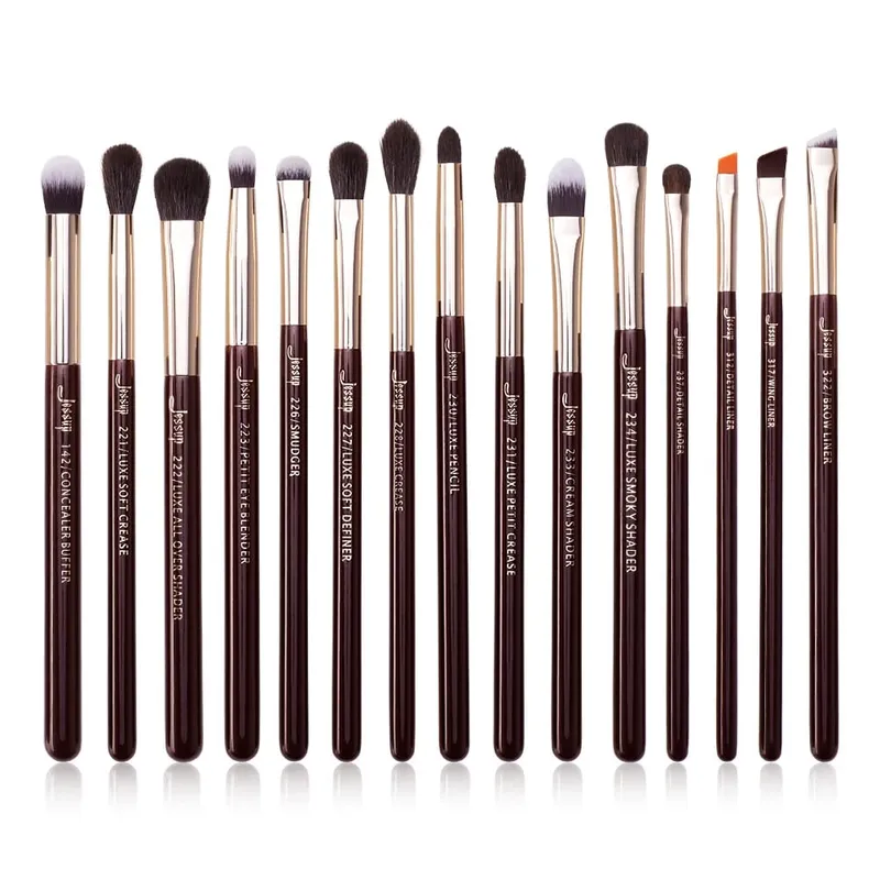Jessup Eye Brushes Set 15pcs Makeup brush Natural Synthetic Eyeshadow Brush Eyeliner Blending Eyebrow Concealer T284