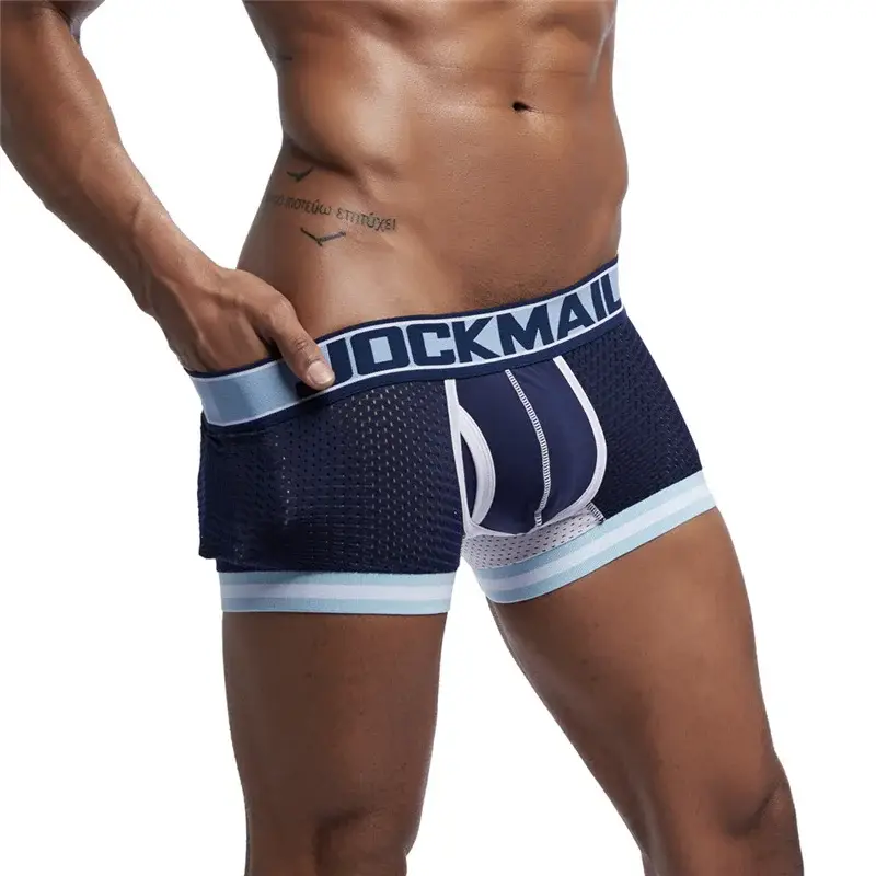 Malha de algodão roupa interior masculina moda cintura baixa briefs shorts esportes casuais boxer troncos