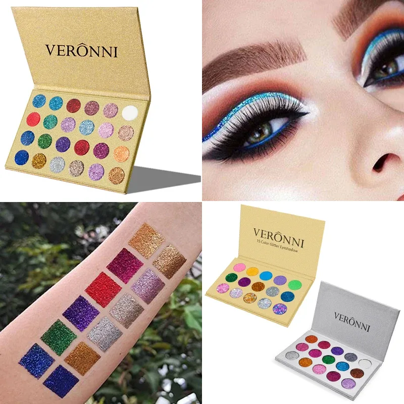 Glitter Eyeshadow Palette Pigment Shine Sequins Eye Shadow Highlighter Shimmer Colorful Make Up Pallete