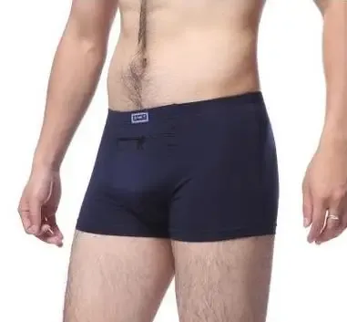 Dropshipping Panlalaking panloob na panlaban sa pagnanakaw malaking bulsa Boxer apat na quarter na panlaban sa pagnanakaw na salawal, solong zipper Panty