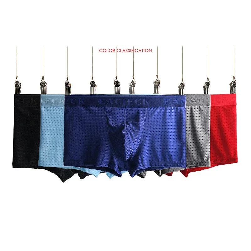 Marca de seda oco novos boxers dos homens roupa interior boxer ropa interio homem pênis cueca masculina tamanho M-3XL e248