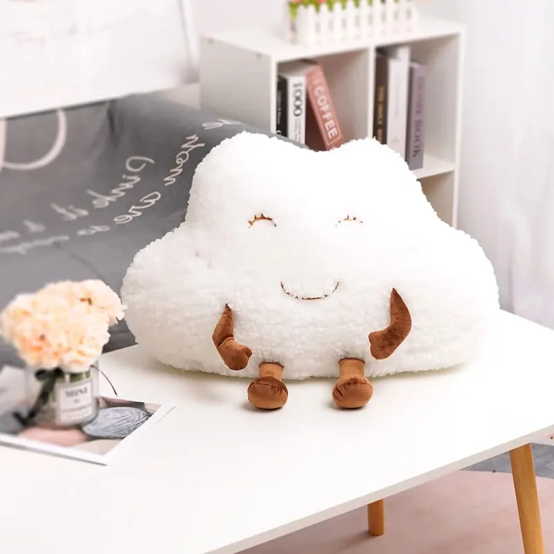 Cute Cloud Plush Pillow Stuffed Soft Creative Family Bread Poached Egg Chestnut Hermit Crab Toy Car Pillow Home Decor Kids Toys
