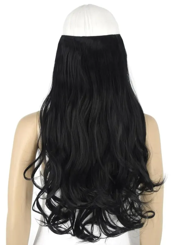 Synthetic Hair Fiber Heat Resistant 120gr Wavy 5 clips clip in Hair Extensions 5002